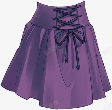 紫色可爱漫画裙子png免抠素材_新图网 https://ixintu.com 可爱 漫画 紫色 裙子