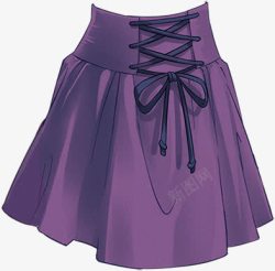 紫色可爱漫画裙子素材