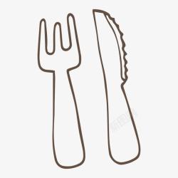 手绘食物刀叉刀具素材