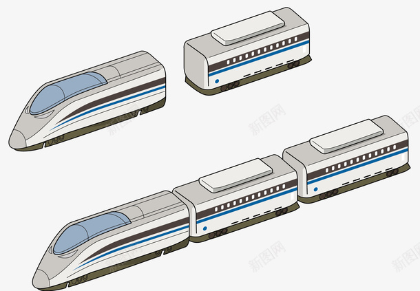 两截卡通高铁图标png_新图网 https://ixintu.com 两截 卡通LOGO 卡通风格 矢量高铁 高铁 高铁LOGO