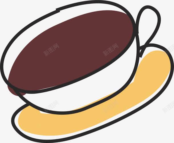 手绘咖啡杯png免抠素材_新图网 https://ixintu.com 创意 卡通 可爱 咖啡杯 彩色的 手绘的 矢量的 食品
