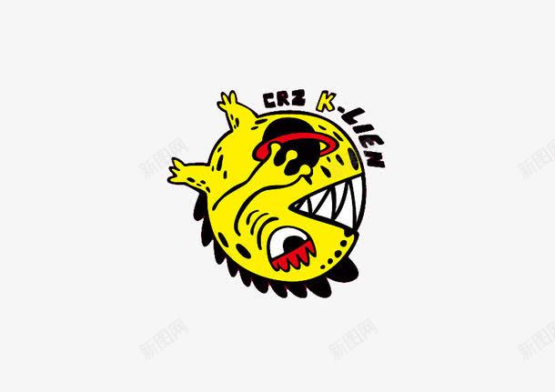 手绘怪兽png免抠素材_新图网 https://ixintu.com 动物 卡通 圆形 大眼睛 宠物 怪兽 手绘 黄色
