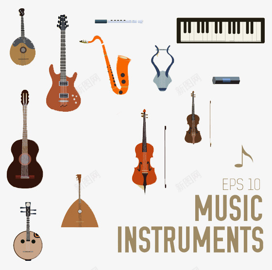 音乐器材png免抠素材_新图网 https://ixintu.com 手绘器材 装饰图案 音乐器材
