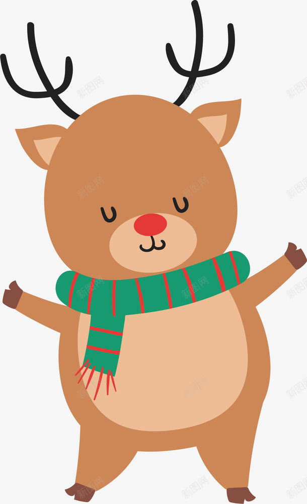 圣诞节卡通的驯鹿矢量图ai免抠素材_新图网 https://ixintu.com 卡通驯鹿 可爱驯鹿 圣诞节 圣诞节驯鹿 矢量png 驯鹿 矢量图