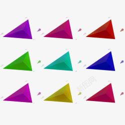 彩色立体三角装饰素材