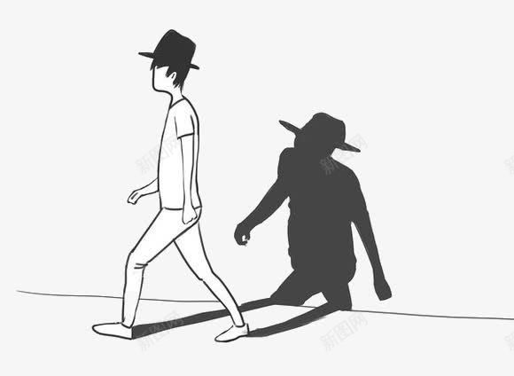 行走的人png免抠素材_新图网 https://ixintu.com 墙 影子 行走的人