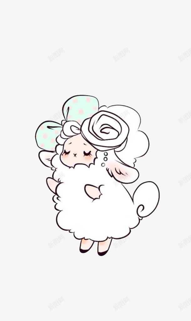 白色小绵羊png免抠素材_新图网 https://ixintu.com 动物 卡通 小绵羊 白色 羊
