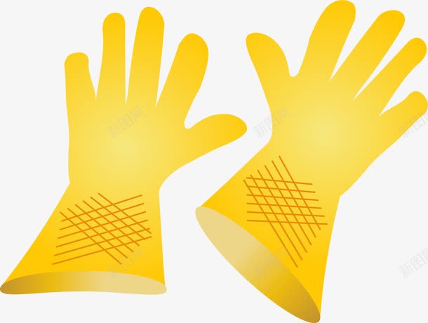 手绘黄色手套矢量图ai免抠素材_新图网 https://ixintu.com 手绘 清洁 黄色手套 矢量图
