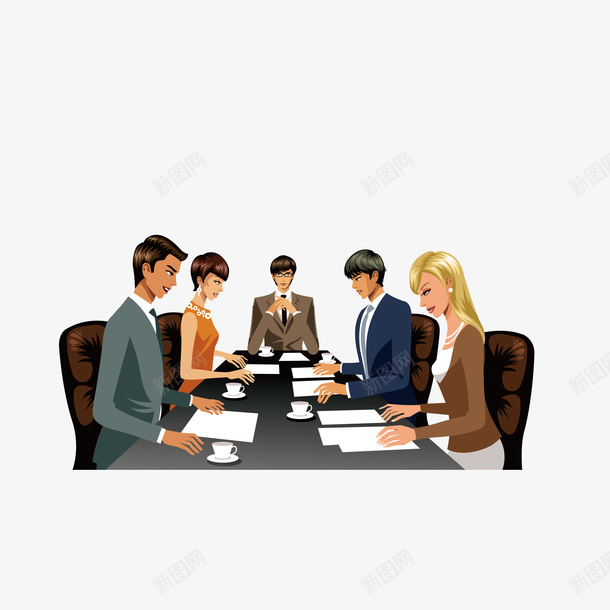 会议中的人们矢量图eps免抠素材_新图网 https://ixintu.com 卡通 座谈会 开会 矢量图