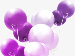 飞舞的紫色气球素材