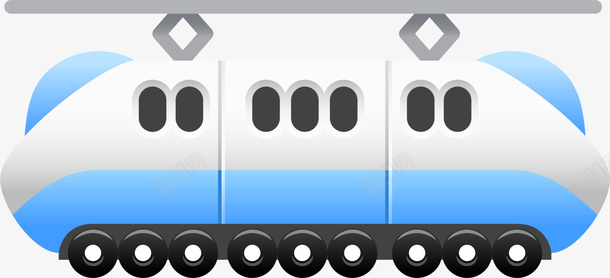高科技空中公交车png免抠素材_新图网 https://ixintu.com 卡通汽车 机动车 白色公交车 空中公交车 空中大巴车 高科技公交车