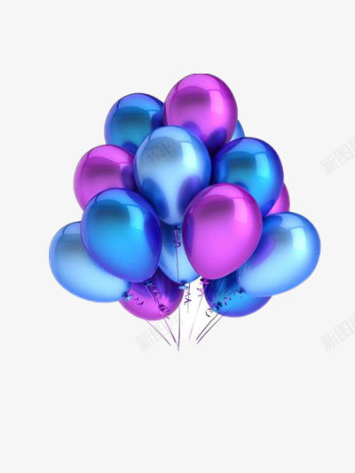 气球堆png免抠素材_新图网 https://ixintu.com 气球图片 紫色气球 蓝色气球