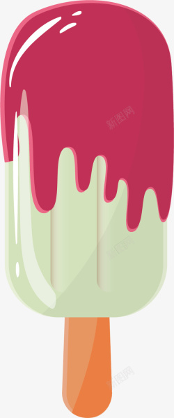 夏天卡通素材红色冰淇淋矢量图高清图片