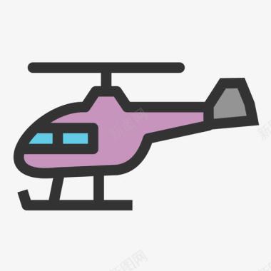 扁平化直升机图标图标