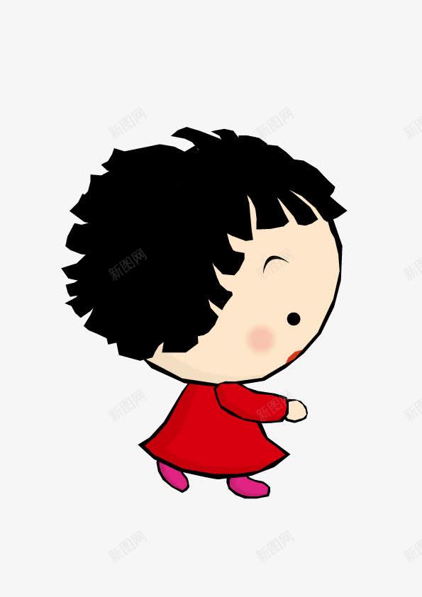可爱的卡通女孩图png免抠素材_新图网 https://ixintu.com 人物 卡通 可爱的 女孩 手绘图 短发 红色裙子