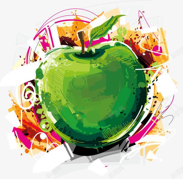 青苹果png免抠素材_新图网 https://ixintu.com 卡通水果 手绘水果 水果 水果插画 矢量水果 苹果 青苹果