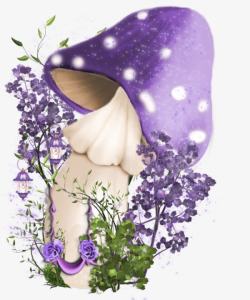 紫色小蘑菇素材