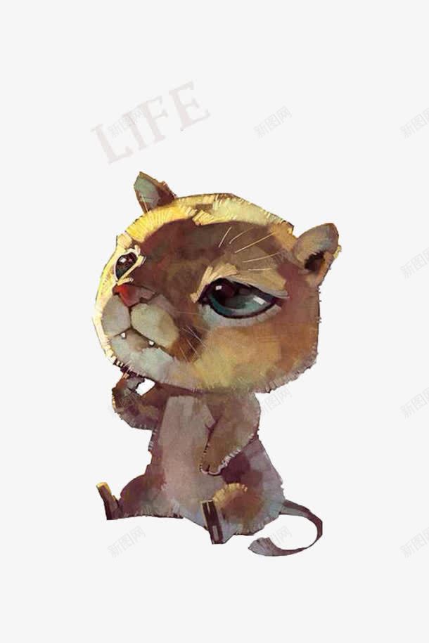 打招呼的小豹子png免抠素材_新图网 https://ixintu.com 动物 可爱 小豹子 手绘 棕色