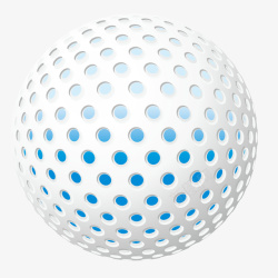 白色质感卡通高尔夫球矢量图素材