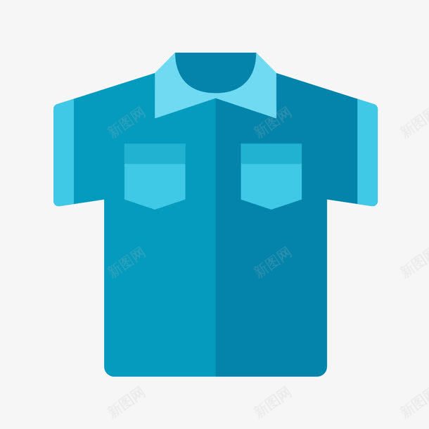 蓝色衬衣png免抠素材_新图网 https://ixintu.com 蓝色 衣服 衬衣