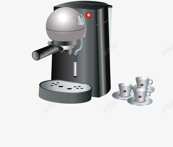 黑色卡通咖啡机png免抠素材_新图网 https://ixintu.com 卡通 咖啡 咖啡机 电器 饮料