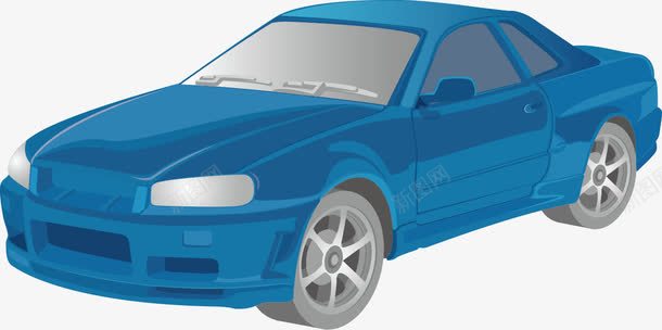蓝色轿车png免抠素材_新图网 https://ixintu.com 出行 安全 蓝色 轿车