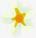 黄白色春天手绘花朵素材