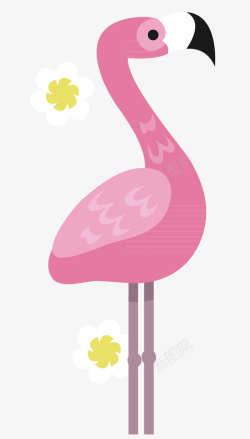 一只粉色的卡通鸟素材
