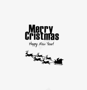 黑色圣诞艺术字与小鹿png免抠素材_新图网 https://ixintu.com 圣诞元素 圣诞小鹿 黑色艺术字 黑色风格