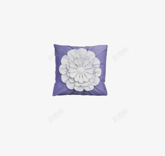 紫色枕头png免抠素材_新图网 https://ixintu.com 抱枕 白色 紫色 花朵