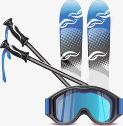 滑雪运动体育器材矢量图高清图片