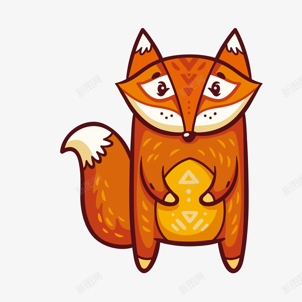 卡通红色小狐狸png免抠素材_新图网 https://ixintu.com 卡通动物 可爱动物 小狐狸 红色狐狸 背景装饰