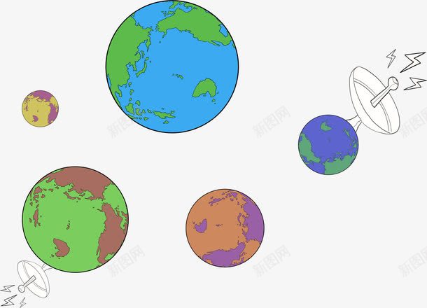 创意合成效果地球小图标png_新图网 https://ixintu.com 创意 合成 图标 地球 效果