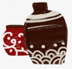 手绘复古花纹瓷器素材