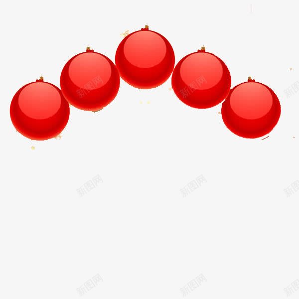 红色小球png免抠素材_新图网 https://ixintu.com 圣诞节 红色 节日 装饰元素