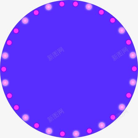 蓝色边框png免抠素材_新图网 https://ixintu.com 圆形 蓝色 装饰 边框