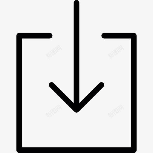 箭头在一平方图标png_新图网 https://ixintu.com 下箭头 下载 向下箭头 收件箱 箭头