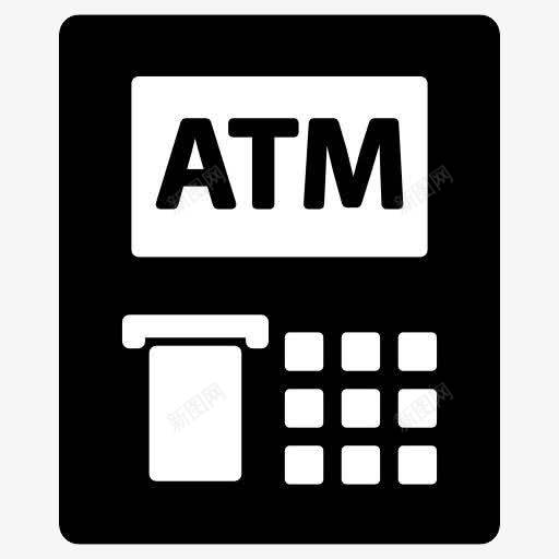 ATM手机软件图标png_新图网 https://ixintu.com ATM 取票 手机软件 自动取票 黑色 黑色图标