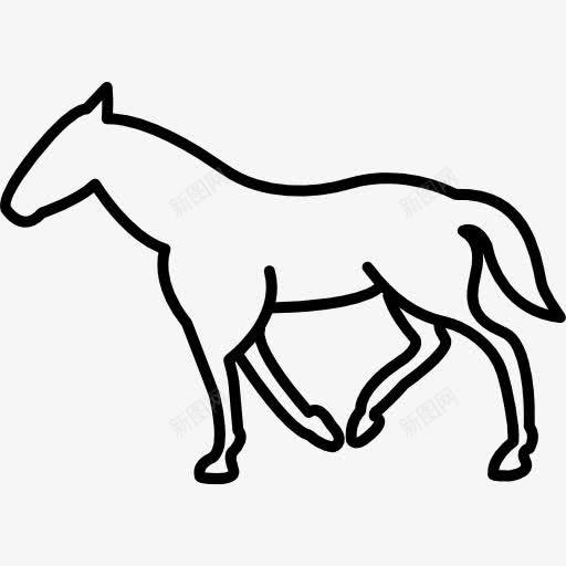 走马的轮廓图标png_新图网 https://ixintu.com 侧视图 动物 概述 行走 轮廓 马