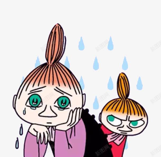 淋雨的女孩png免抠素材_新图网 https://ixintu.com 女孩 紫色 红色 雨滴