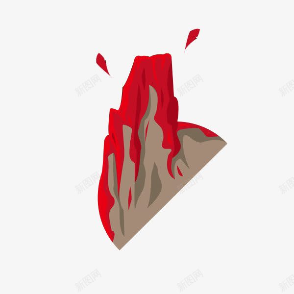 手绘火山喷发png免抠素材_新图网 https://ixintu.com 卡通岩浆 喷发 大山 岩浆 装饰图案