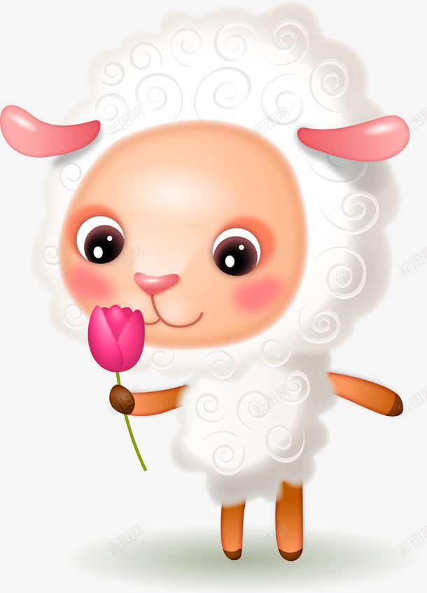 手绘可爱小绵羊png免抠素材_新图网 https://ixintu.com 卡通 可爱 小绵羊 手绘 羊