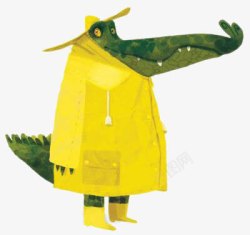 狗狗穿黄色雨衣穿黄色雨衣的鳄鱼先生高清图片