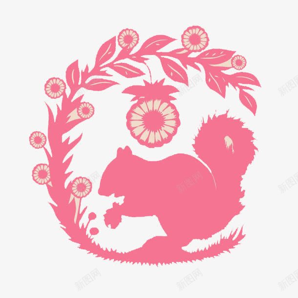粉红色的松鼠png免抠素材_新图网 https://ixintu.com 可爱 松鼠 粉红色