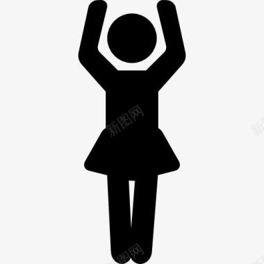 女人抬起手臂图标图标