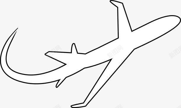 白色手绘飞机png免抠素材_新图网 https://ixintu.com 交通工具 手绘 白色 飞机