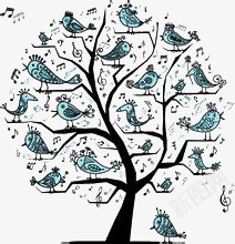 卡通鸟图案png免抠素材_新图网 https://ixintu.com 卡通 图案 树 简约 鸟