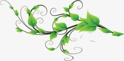 手绘绿色植物海报装饰素材