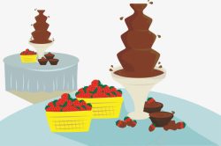 喷泉巧克力甜甜蜜素材
