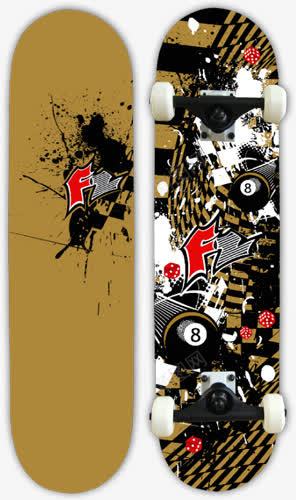 图案滑板png免抠素材_新图网 https://ixintu.com Skateboard 产品实物 代步 灰色板块 白色车轮